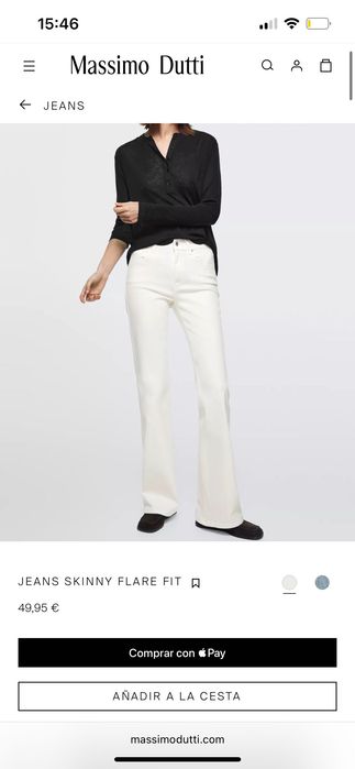 Джинси білі кльош висока посадка Massimo Dutti 34 розмір 5080/924