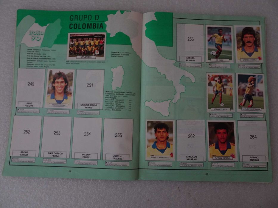 Caderneta de cromos de futebol Itália 90 - Euroflash faltam 185 cromos