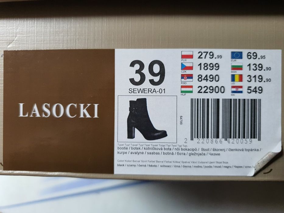 Botki Lasocki Sewera 01 rozm 39