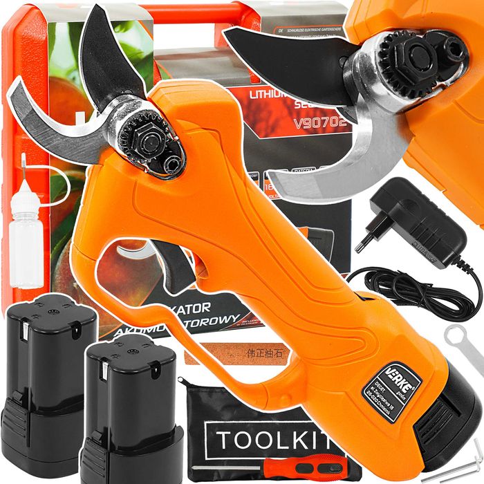 SEKATOR AKUMULATOROWY Elektryczny Nożyce Ogrodowy 2xAKU Do GałęziKrzew