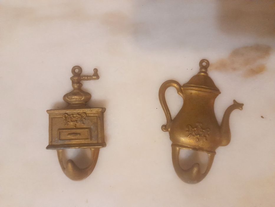 Conjunto de 3 Ganchos Vintage em Latão