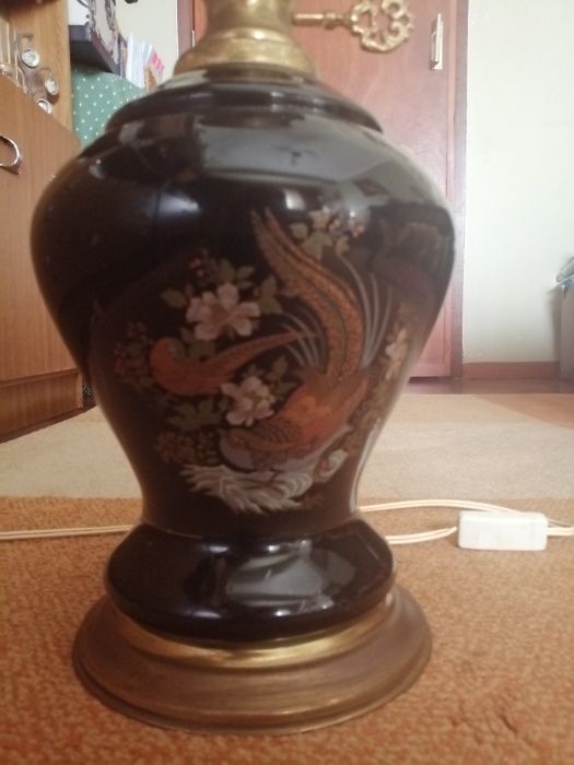 Candeeiro mesa em cerâmica pintada