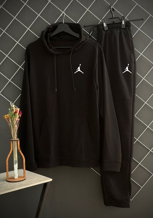 Демісезонний спортивний костюм Jordan  худі + штани | чорний костюм Джордан