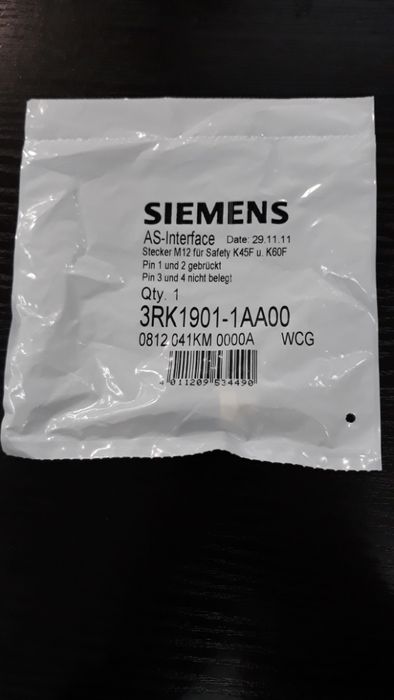 Продам коннектор(разъём) для AS-I Siemens M12 4-pin 3RK1901-1AA00