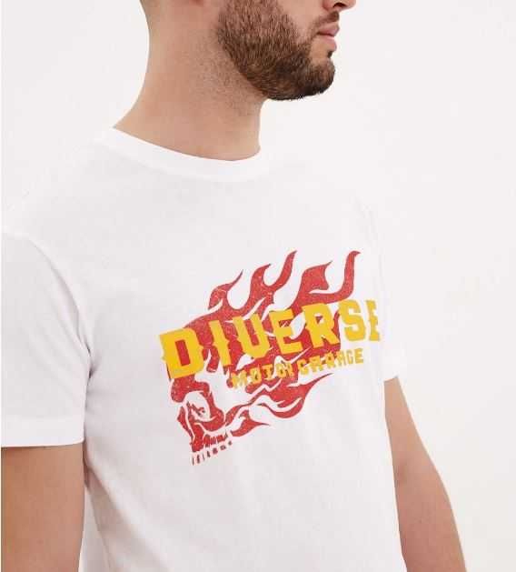Koszulka T-Shirt Męska Diverse Biker Biała XXL