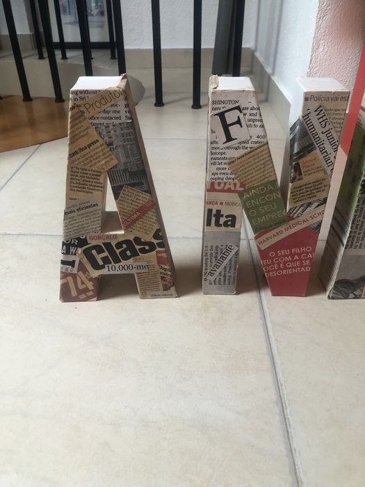 Letras em cartão com nome André