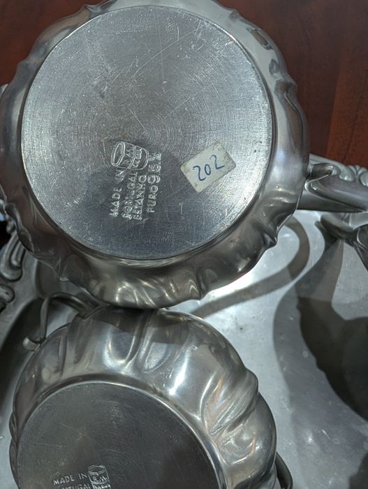 Serviço de Chá e Café em Estanho Puro 95% Português (5 Peças)