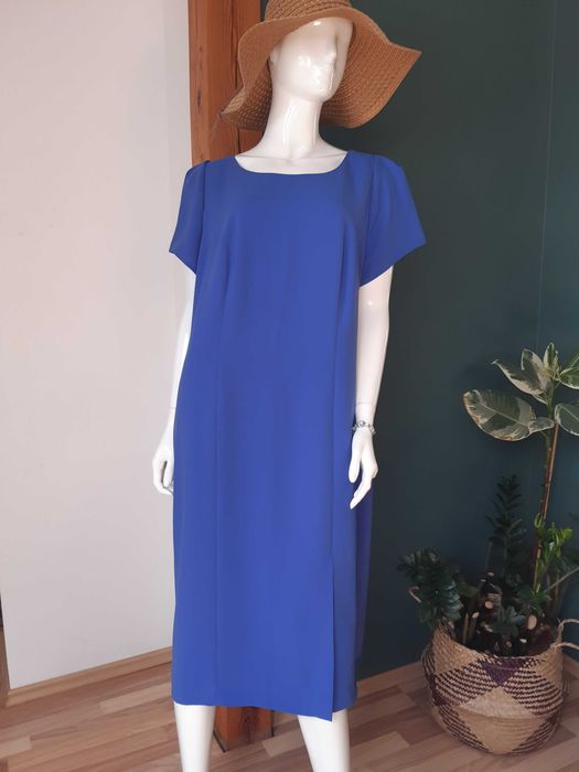 niebieska chabrowa indygo sukienka elegancka weselna Onari 52 6XL