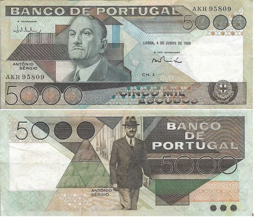 Portugal - - - 5.000$00 - António Sérgio - - - - - Notas