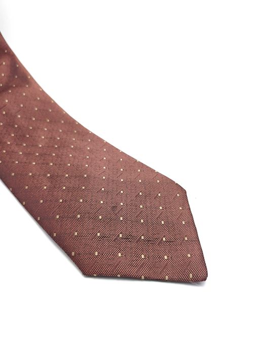 Ungaro Paris włoski brązowy jedwabny krawat ady64