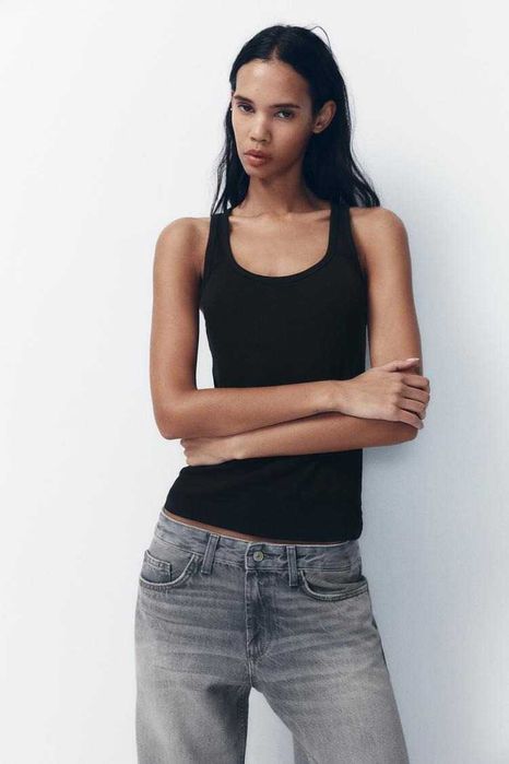 Джинси zara джинси trf wide leg mid rise full length