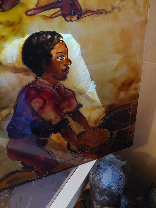 Fantástica pintura sobre vidro