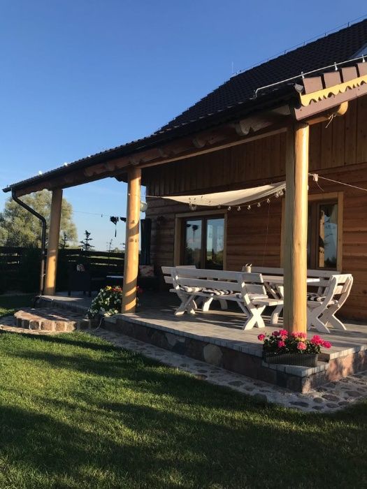 Mazury domek nad jeziorem jacuzzi ,sauna, 11 osób, Mikołajki