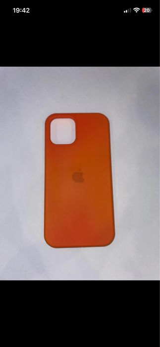 Pomarańczowe silikonowe etui Apple do iPhone 12