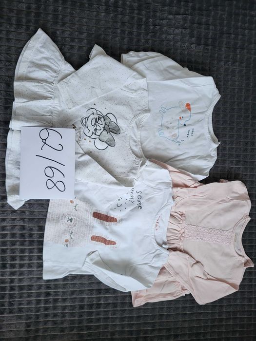 Zestaw bluzek, dlugi rekaw, dziewczynka rozmiar 62/68