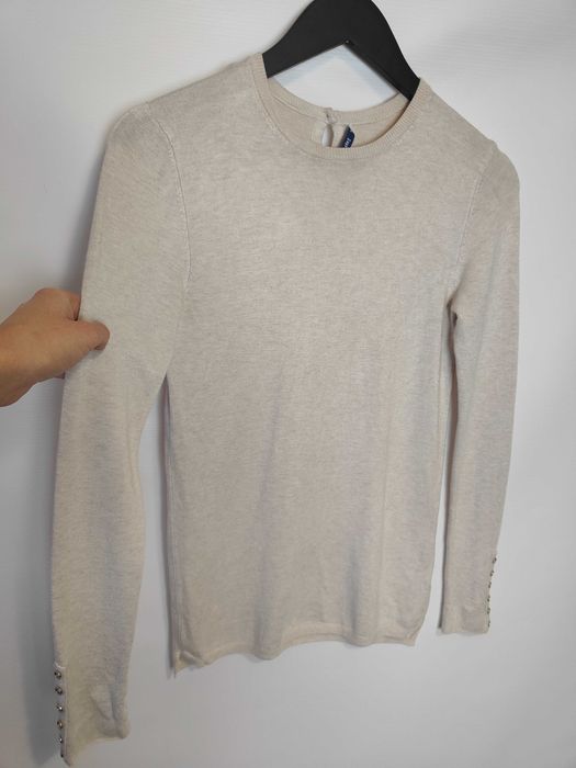 Damski Sweter Bezowy  z Dlugim Rekawem Zara (M)