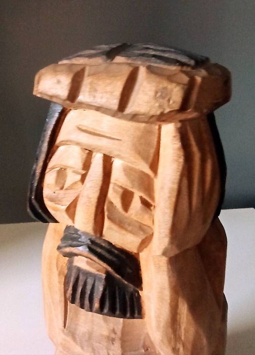 CHRYSTUS FRASOBLIWY stara ludowa rzeźba w drewnie podpisana