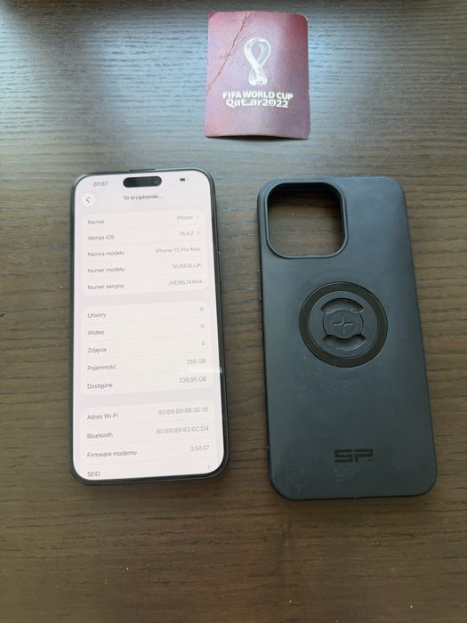 Apple Iphone 15 pro max 256 Black Tytanium bardzo dobry stan 87% oryginalna bateria