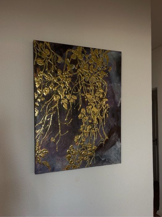 Quadro abstrate grande em resina, pintura para sala