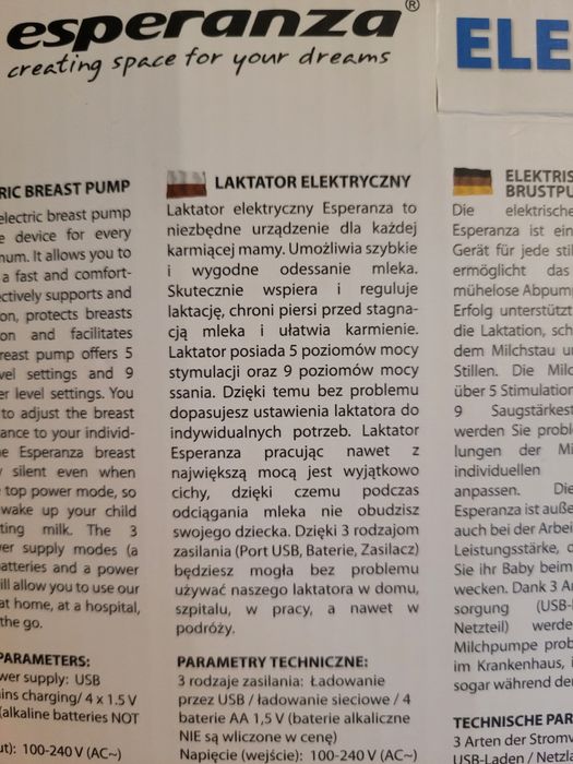 Laktator elektryczny esperanza