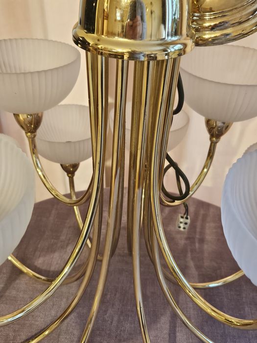 Żyrandol, lampa złota duża