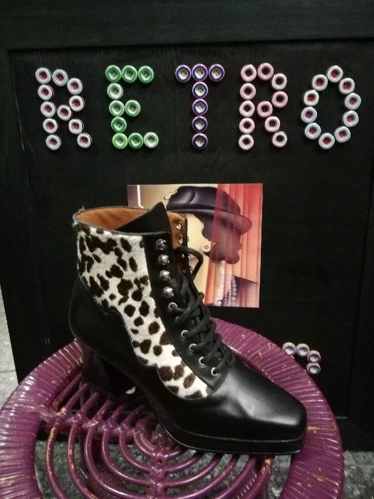 Botas pretas pele El Dantès originais tamanhos 35/36 NOVAS