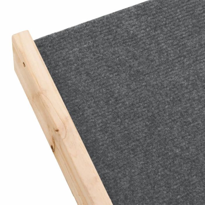 vidaXL Schody dla psa, szare, 105x47 cm, lite drewno jodłowe