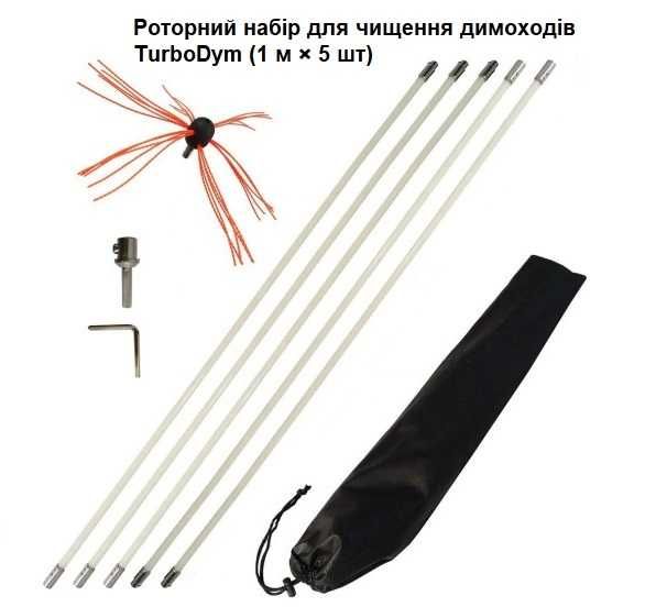 Р31 Чистка димохода Роторний набір до котла 5м Гнучкі ручки та щітка !