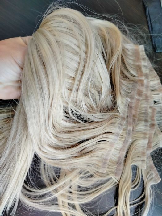 Włosy dziewicze biotaśmy blond 45 cm 100 gram