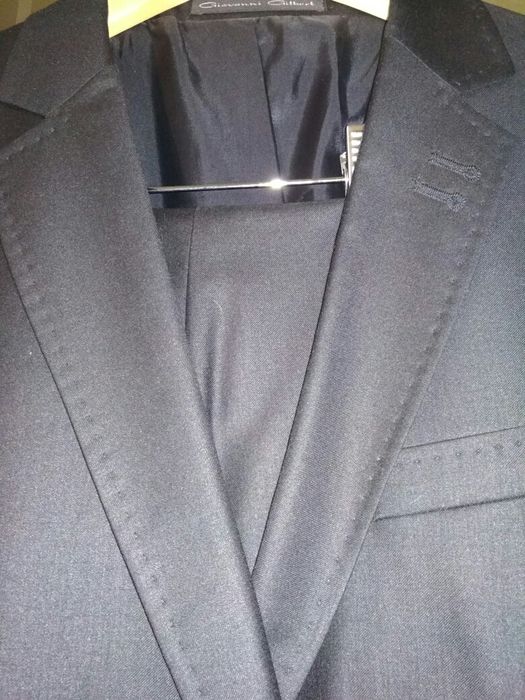 Костюм 46 р. M-L черный классический брюки пиджак