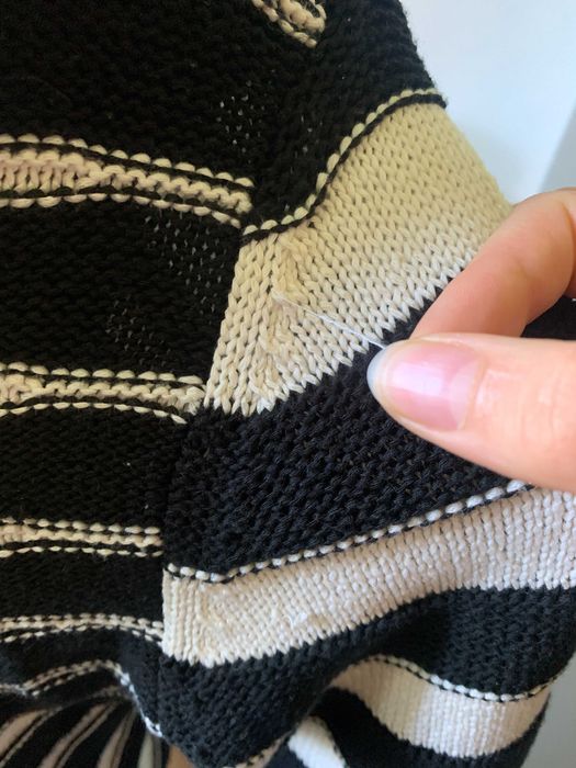 sweter w paski M/L boho rękaw 3/4