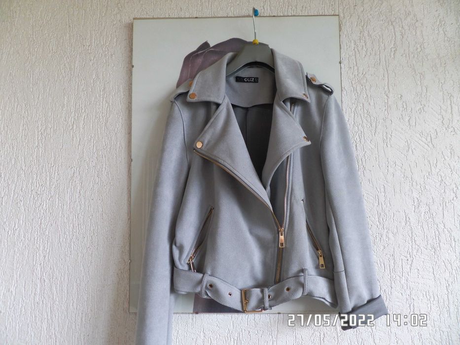 Quiz szara kurtka biker ramoneska 34/36