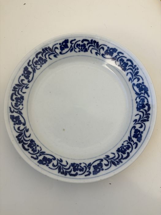 Vintage Blue and White Floral Plate
