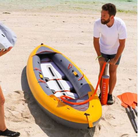 Canoa kayak insuflável 2 lugares + pagaias + bomba