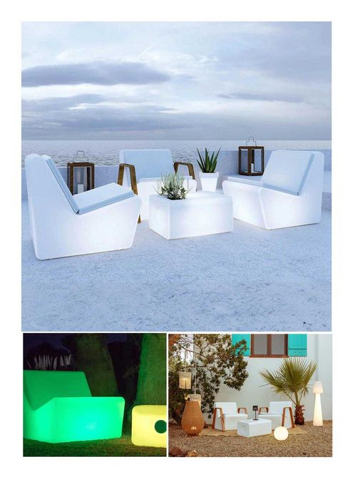 Mesa champanheira Tarida e Assentos Luz Led