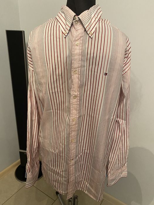 TH Tommy Hilfiger męska koszula paski  r. XL Extra stan
