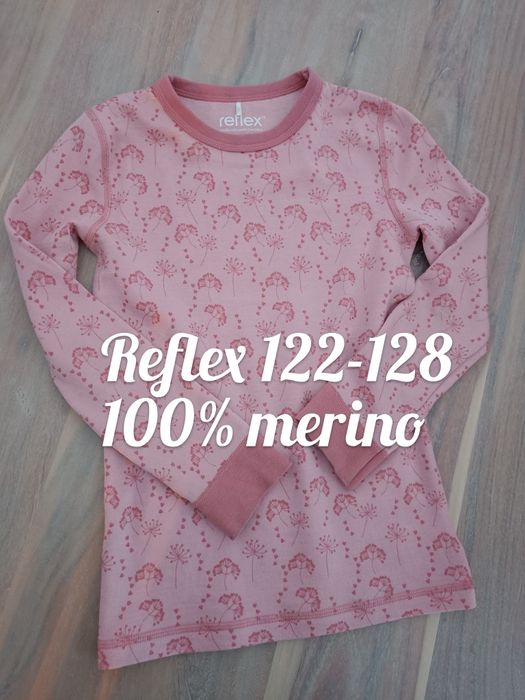 Reflex wełniana bluzka merino wool ull floral print 122-128