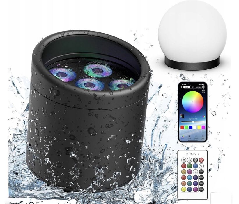 Reflektor LED 108W RGBWA+UV akumulator IP65 DMX APP pilot 1 szt