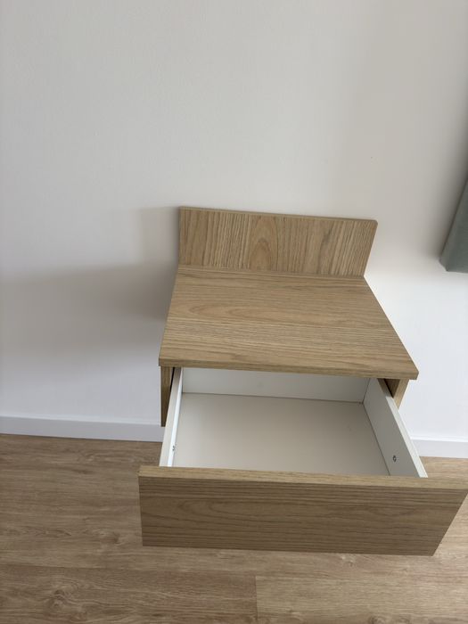 2 Mesas de Cabeceira Flutuantes Madeira