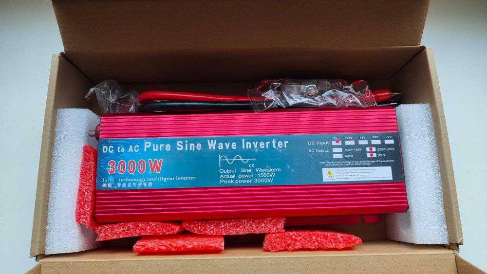 Інвертор 3000W 12 220 чиста синусоїда новий Инвертор