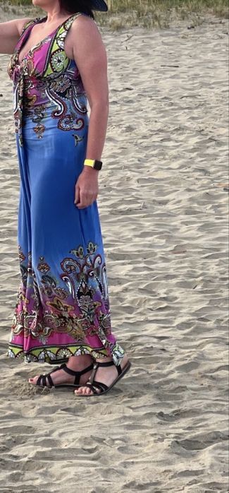 Kolorowa maxi sukienka