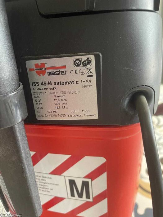 Aspirador Industrial WURTH ISS 0-M AUTOMATIC