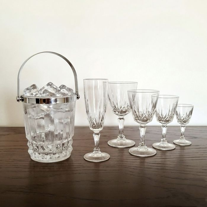 Serviço de Cristal Francês Cristal d'Arques de 50 Peças, anos 70