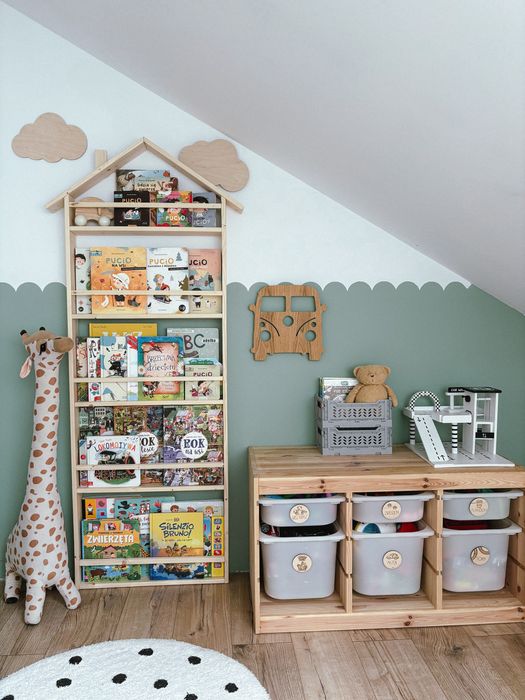 Drewniana biblioteczka domek / półka na książki