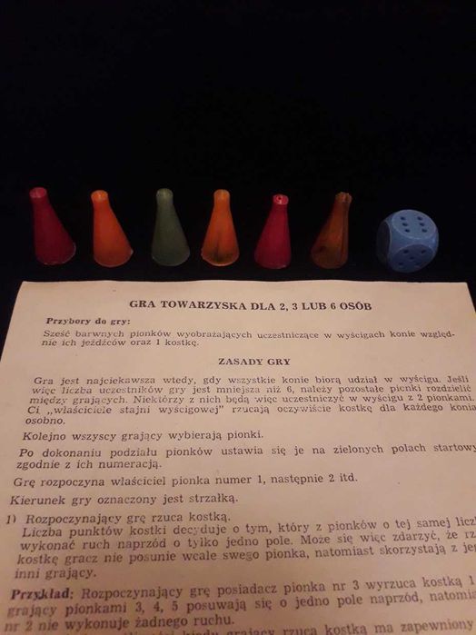 WYŚCIGI KONNE Z PRZESZKODAMI 40 letnia gra planszowa retro PRL UNIKAT!