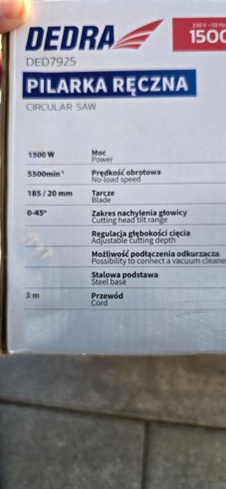Piła pilarka ukośna ukosowa 1500w raz użytą