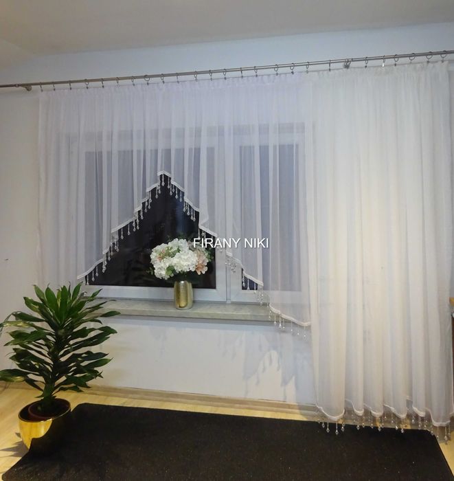 firana balkonowa z koralikami 600x250 nr 168
