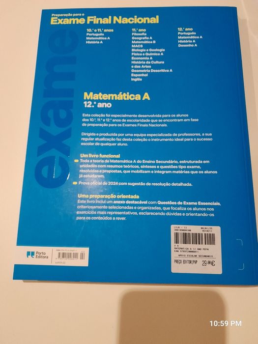 Livro exame matematica A 2025