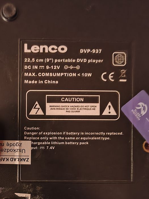 DVD LENCO 9 CALI przenośny USB Warszawa