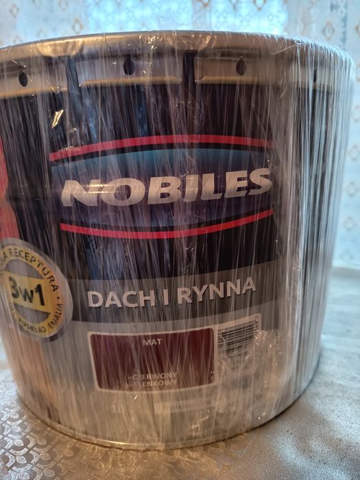 Farba dach i rynna nobiles nowa 10l kolor czerwony tlenkowy mat